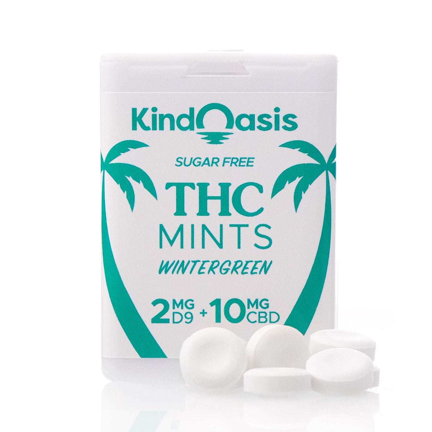 Delta 9 THC Mints - 2mg THC + 10mg CBD - Wintergreen 30ct